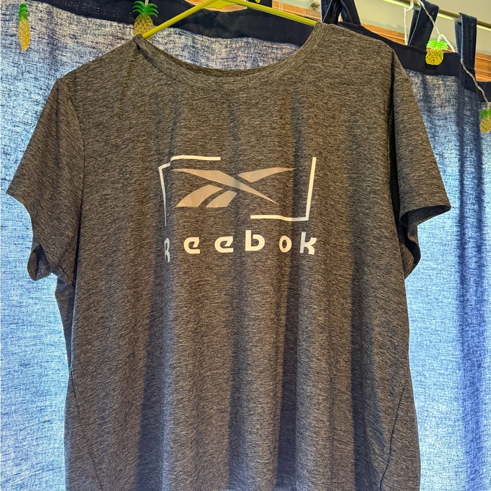 Reebok Charcoal Tee with White Logo